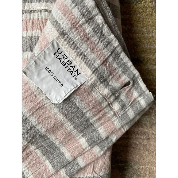 Urban Habitat Blocked Striped Tassel Shower Curtain - Picture 3 of 5